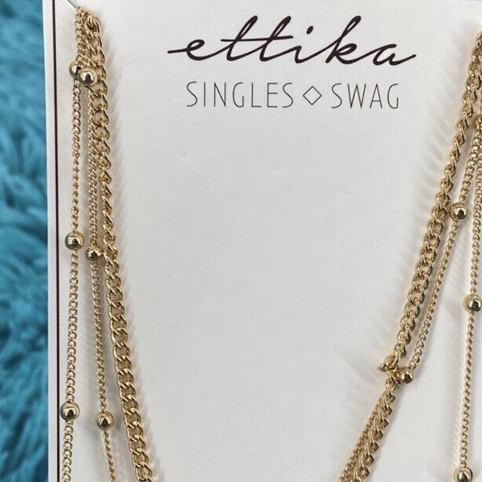 Ettika “That New Feeling” Gold Layered Necklace Boho Dainty Drop Chain Nwt $75 — image 5 of 8